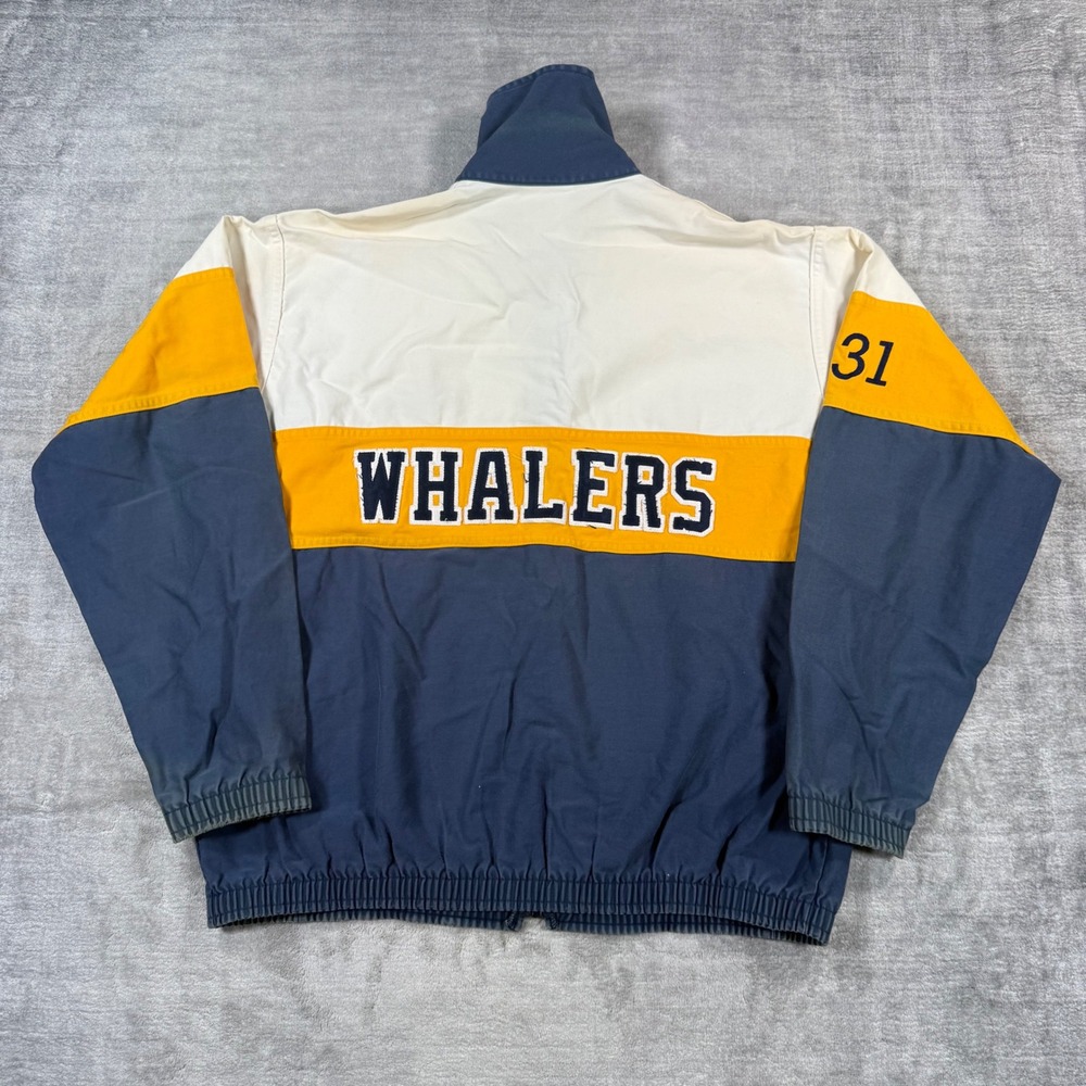 Barbarian Rugby Wear Jacket Mens Large Blue Vintage 90s Colorblock Whalers - Picture 7 of 13